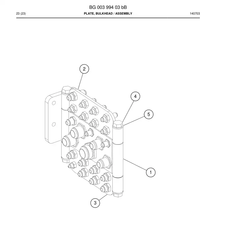 BG00399403b BG 003 994 03b Plate, Bulkhead - Sandvik Technical Drawing