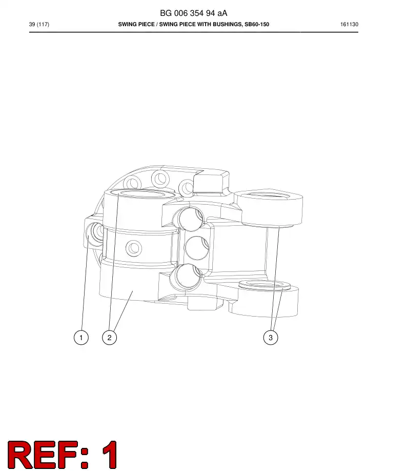 BG00400912c BG 004 009 12c Swing Piece - Sandvik Technical Drawing