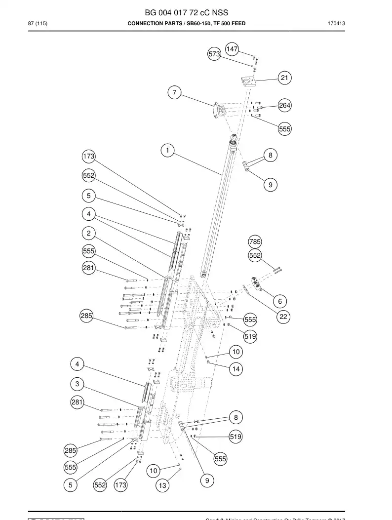 BG00401772c BG 004 017 72c Connection parts - Sandvik Technical Drawing