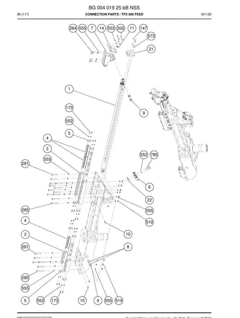 BG00401925b BG 004 019 25b Connection parts - Sandvik Technical Drawing