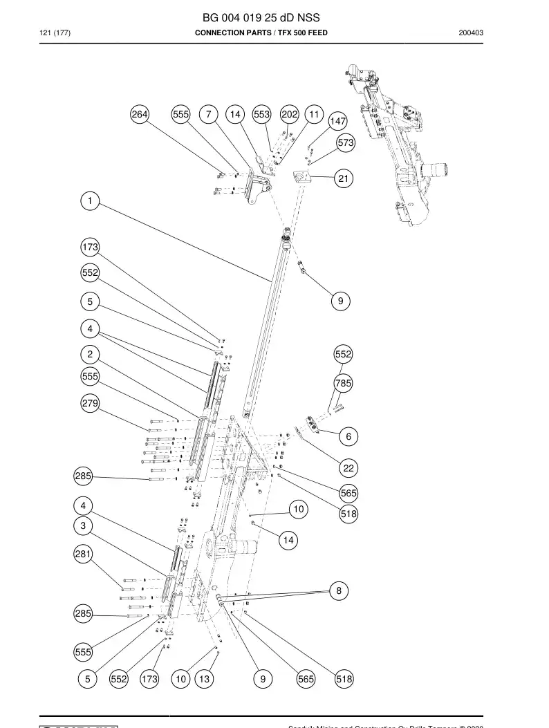BG00401925d BG 004 019 25d Connection parts - Sandvik Technical Drawing