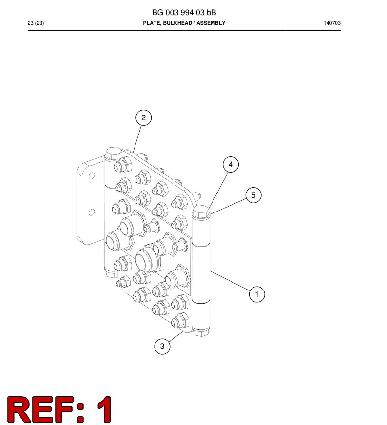 BG00402014a BG 004 020 14a Plate, Bulkhead - Sandvik Technical Drawing