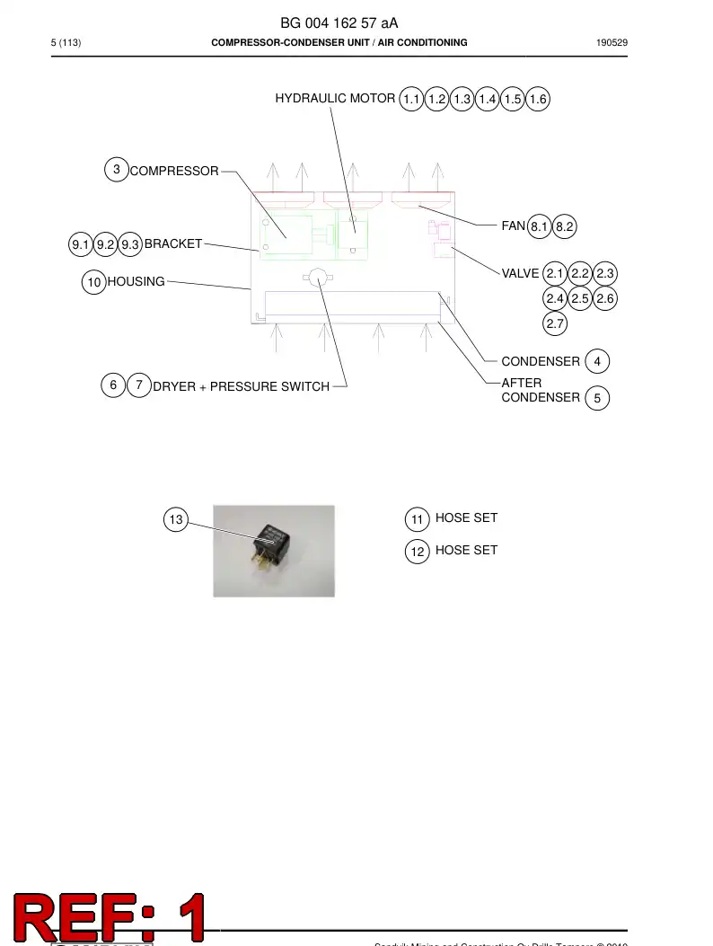 BG00402016a BG 004 020 16a Seal Kit - Sandvik Technical Drawing