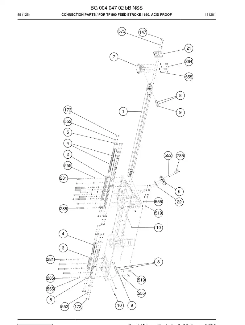 BG00404702b BG 004 047 02b Connection parts - Sandvik Technical Drawing