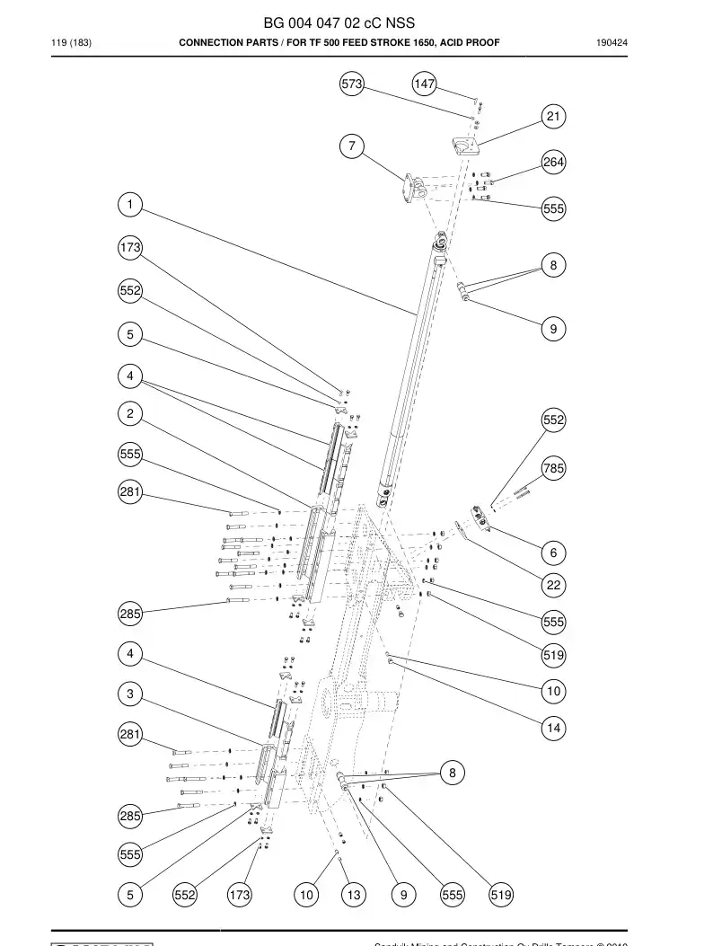 BG00404702c BG 004 047 02c Connection parts - Sandvik Technical Drawing