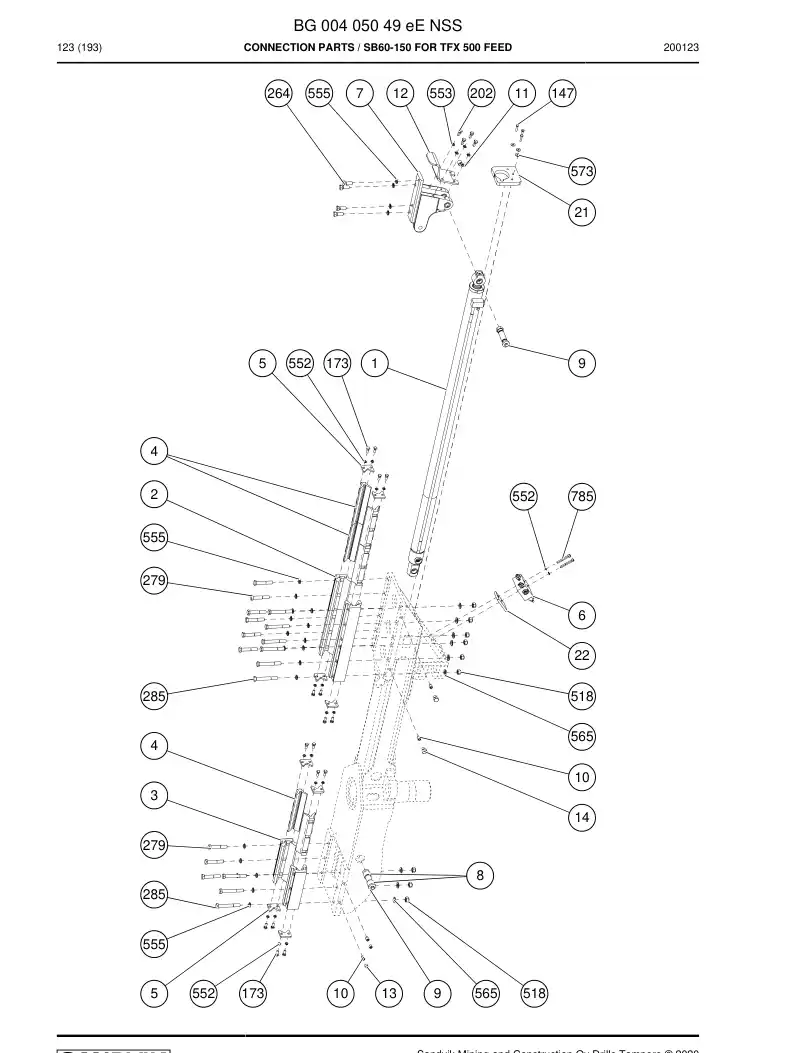 BG00405049e BG 004 050 49e Connection parts - Sandvik Technical Drawing