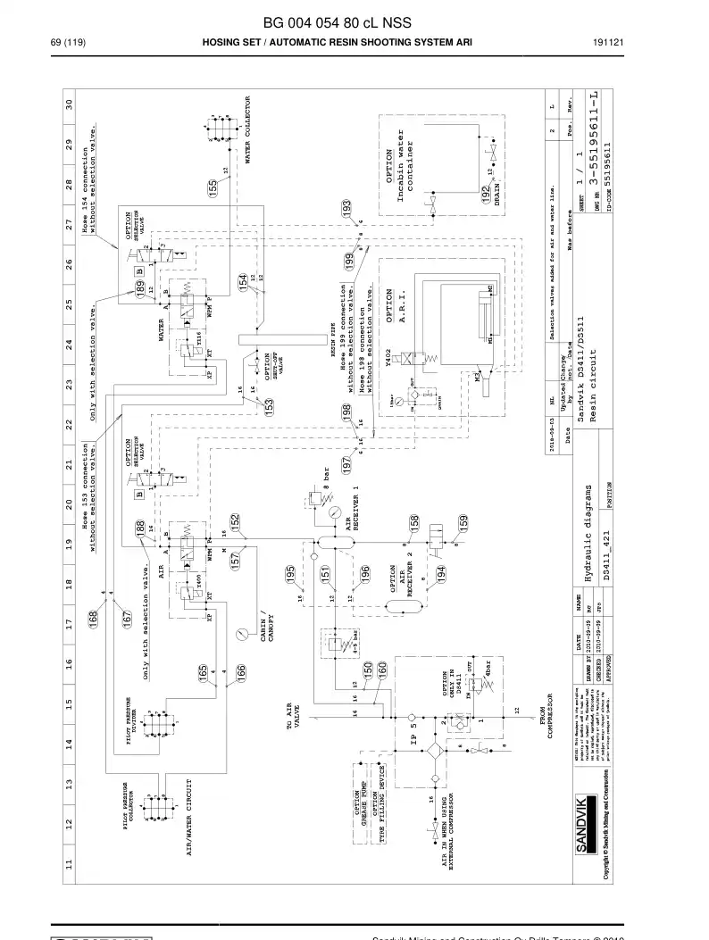 BG00405480c BG 004 054 80c Hosing Set - Sandvik Technical Drawing