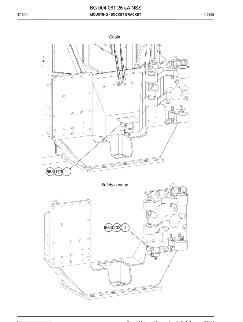 BG00406126a BG 004 061 26a MONTAGEM - Sandvik Technical Drawing
