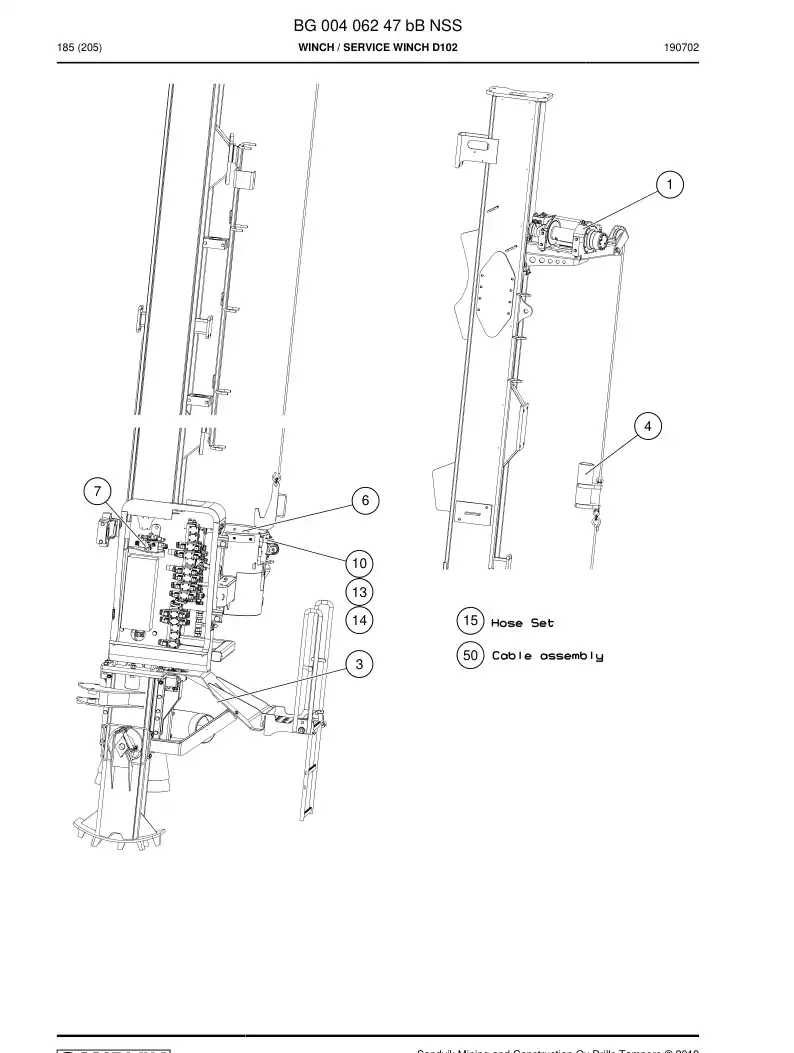 BG00406247b BG 004 062 47b Winch - Sandvik Technical Drawing