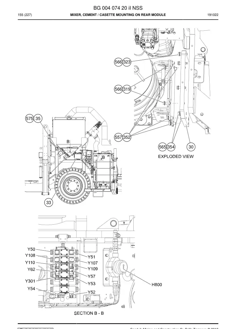 BG00407420i BG 004 074 20i Mixer, Cement - Sandvik Technical Drawing