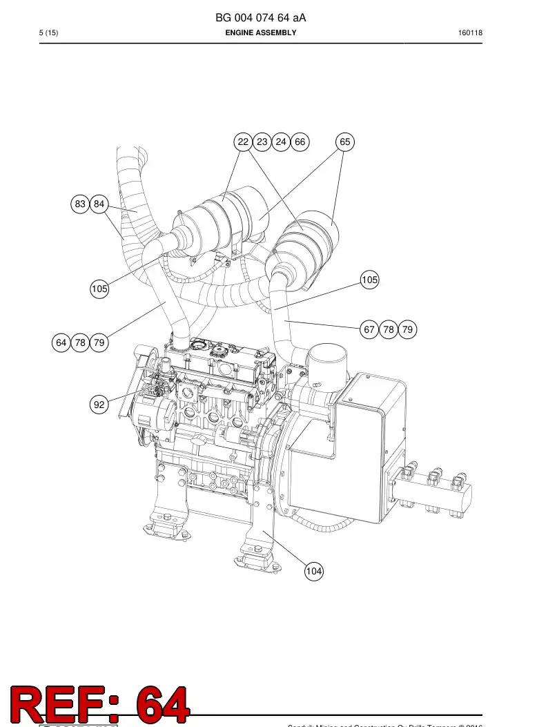 BG00407737a BG 004 077 37a Hose - Sandvik Technical Drawing