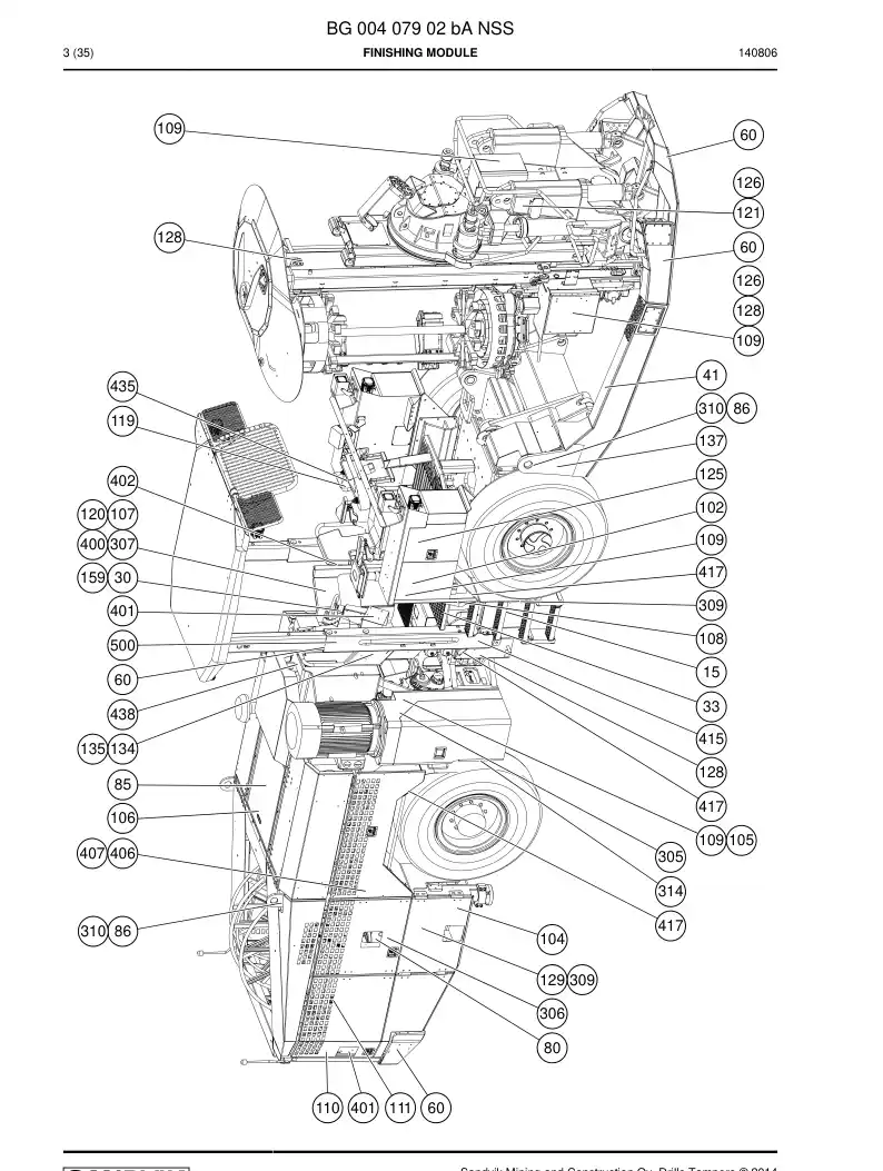 BG00407902b BG 004 079 02b Finishing module - Sandvik Technical Drawing