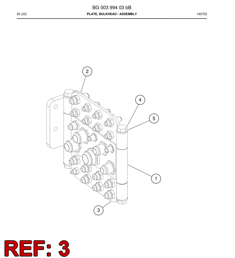 BG00409945a BG 004 099 45a Plate, Bulkhead - Sandvik Technical Drawing