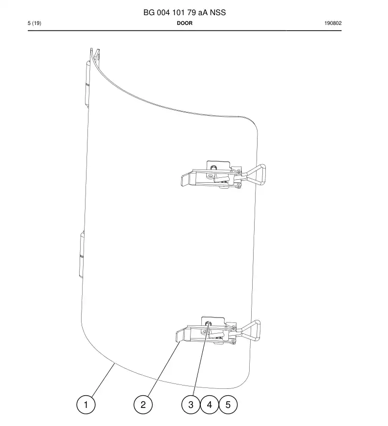 BG00410179a BG 004 101 79a Door - Sandvik Technical Drawing