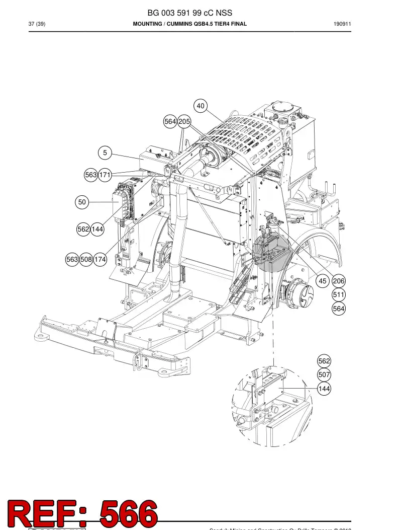 BG00410345h BG 004 103 45h Electrical Assembly - Sandvik Technical Drawing