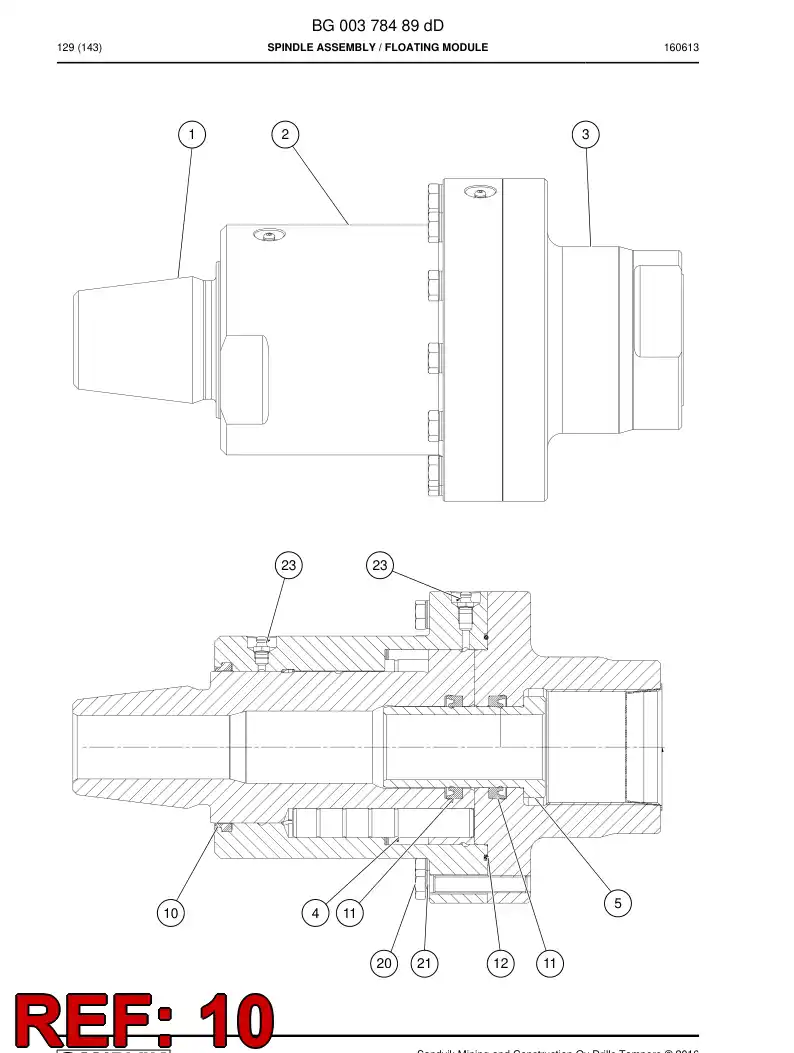 BG00411813a BG 004 118 13a Wiper - Sandvik Technical Drawing