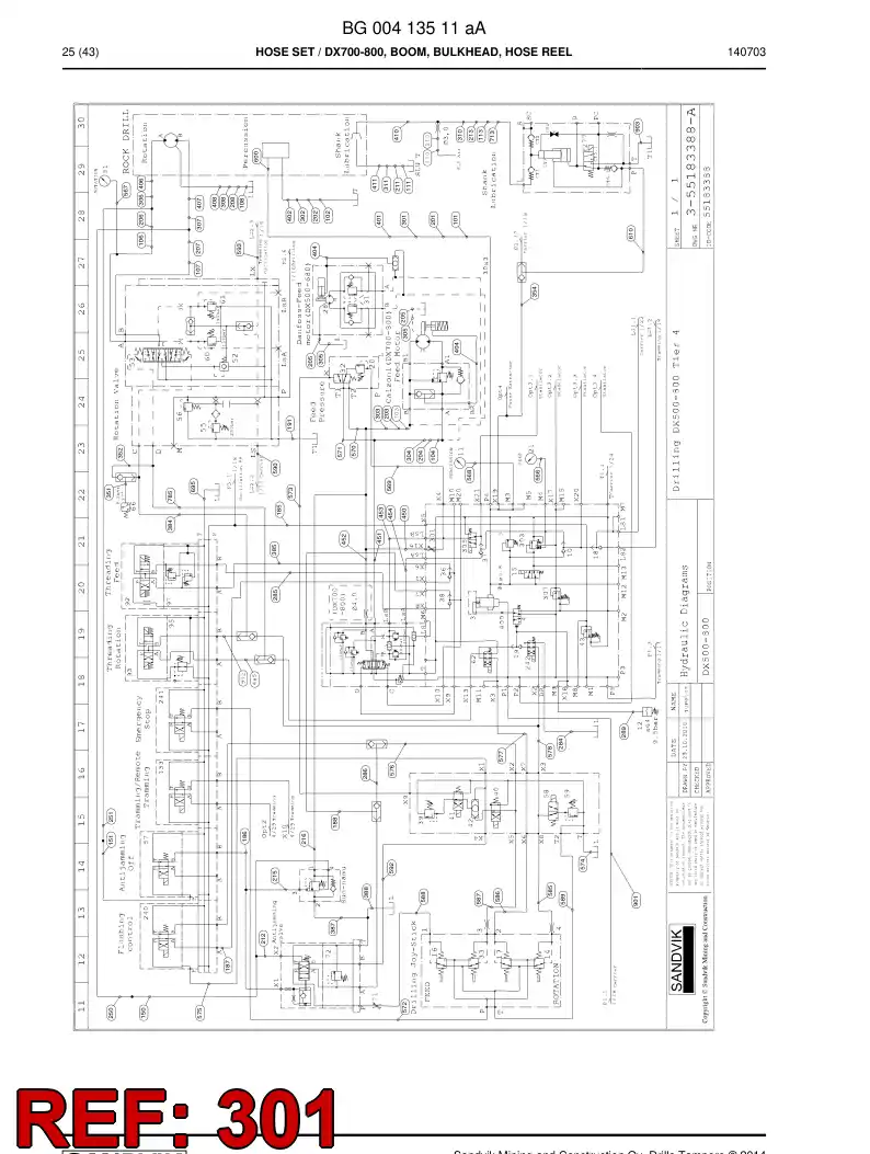 BG00414272a BG 004 142 72a Hose Assembly, Hydraulic - Sandvik Technical Drawing