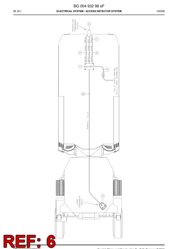 BG00414906b BG 004 149 06b Cable, Prewired Plug - Sandvik Technical Drawing