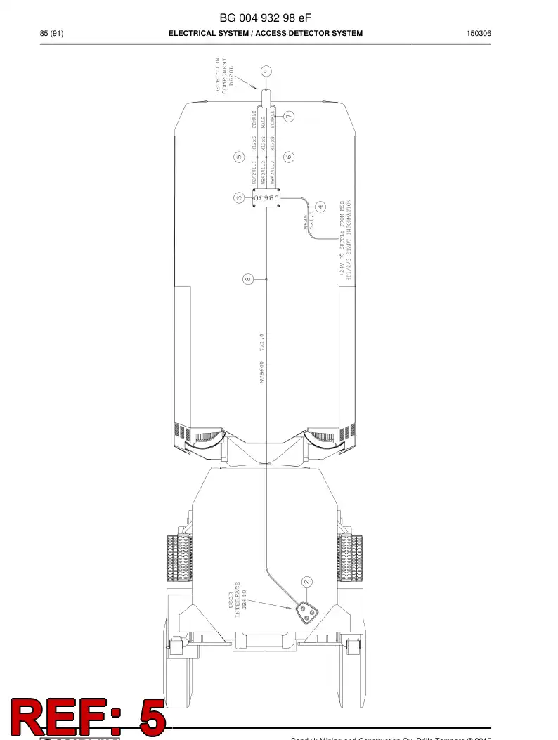 BG00414909b BG 004 149 09b Cable, Prewired Plug - Sandvik Technical Drawing