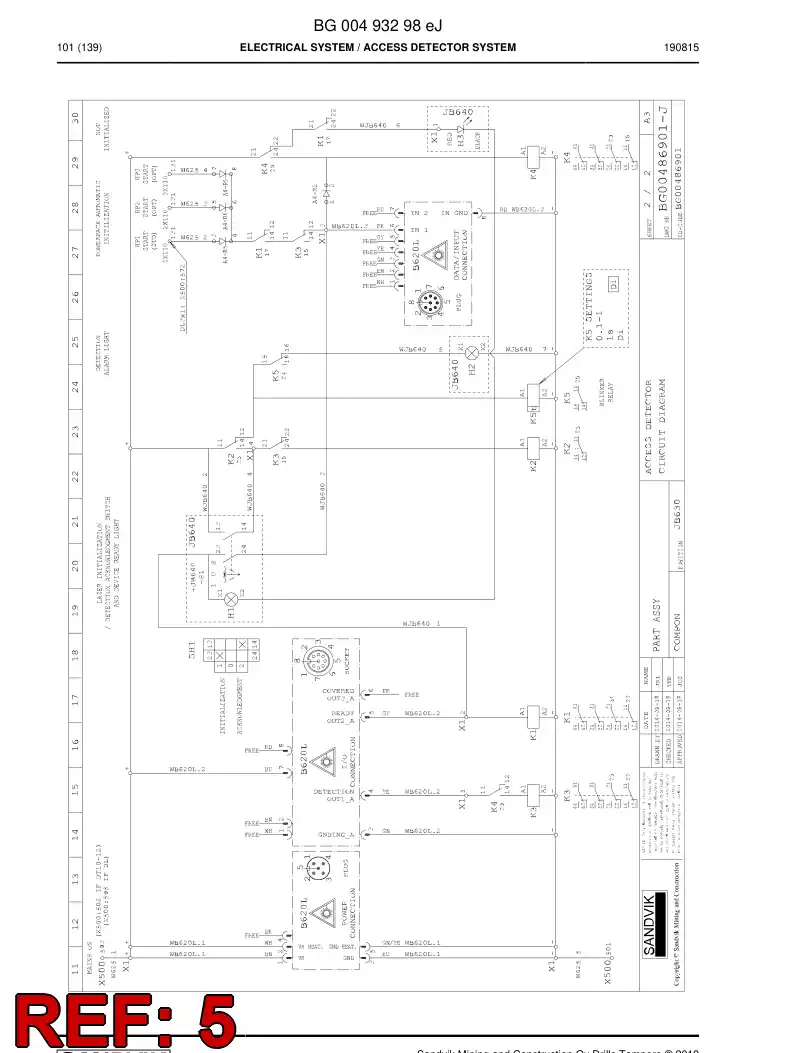 BG00414909c BG 004 149 09c Cable, Prewired Plug - Sandvik Technical Drawing