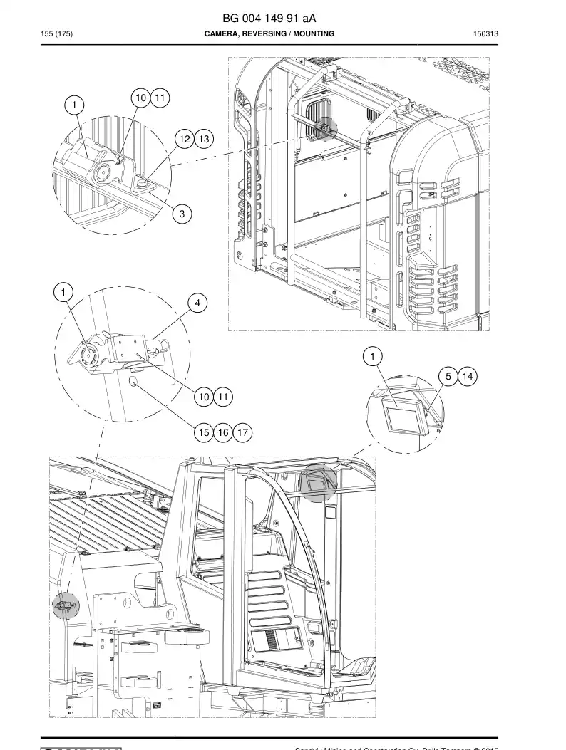 BG00414991a BG 004 149 91a Camera, Reversing - Sandvik Technical Drawing