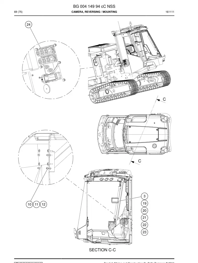 BG00414994c BG 004 149 94c Camera, Reversing - Sandvik Technical Drawing