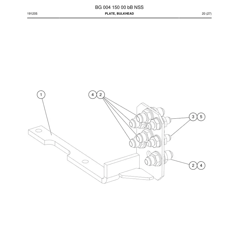 BG00415000b BG 004 150 00b Plate, Bulkhead - Sandvik Technical Drawing