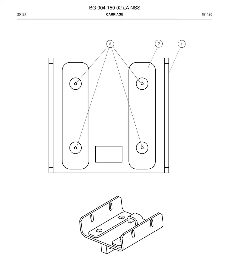 BG00415002a BG 004 150 02a Carriage - Sandvik Technical Drawing