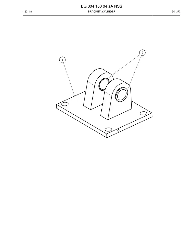 BG00415004a BG 004 150 04a Bracket, Cylinder - Sandvik Technical Drawing