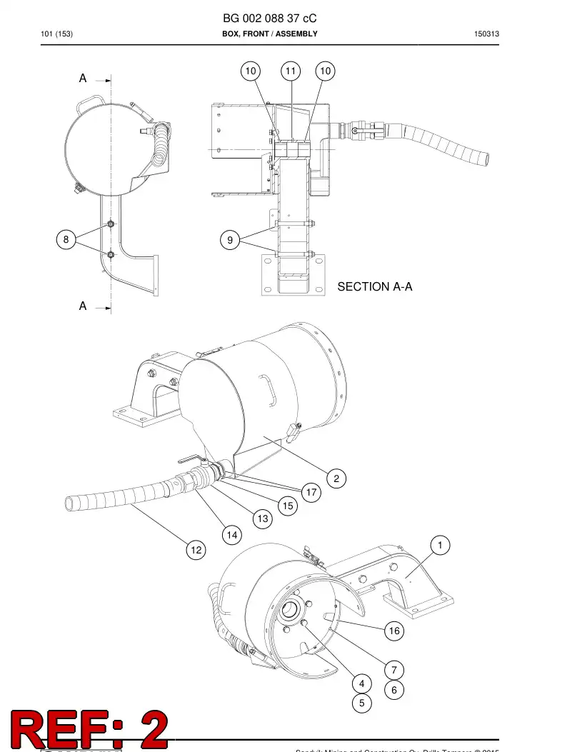 BG00415106a BG 004 151 06a Box, Front - Sandvik Technical Drawing