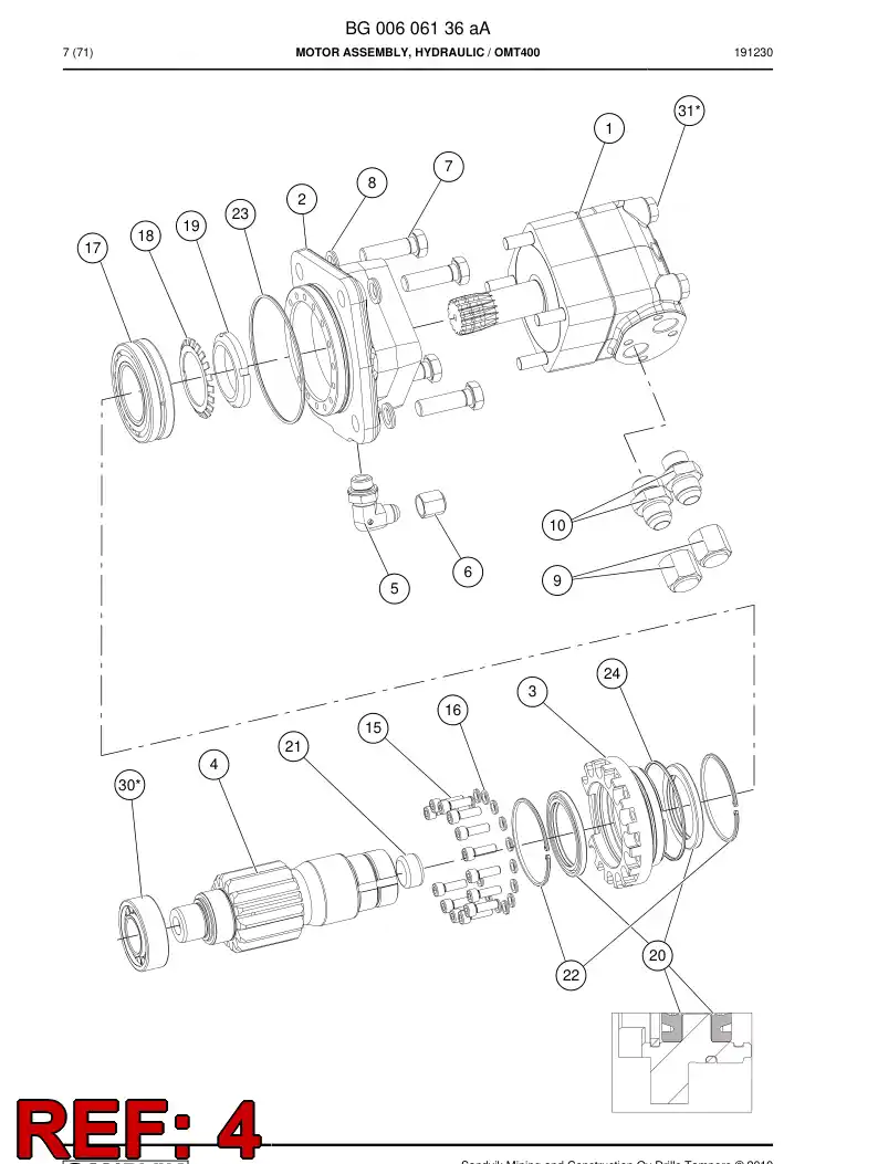 BG00415219d BG 004 152 19d Shaft, Rotating - Sandvik Technical Drawing