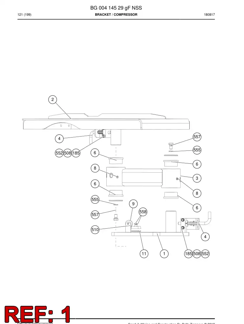BG00415835a BG 004 158 35a Bracket - Sandvik Technical Drawing