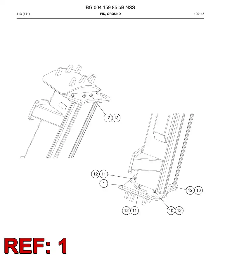 BG00415983b BG 004 159 83b Pin, Ground - Sandvik Technical Drawing