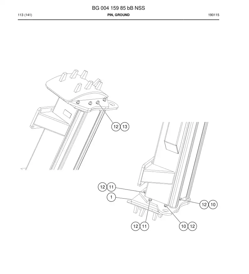 BG00415985b BG 004 159 85b Pin, Ground - Sandvik Technical Drawing
