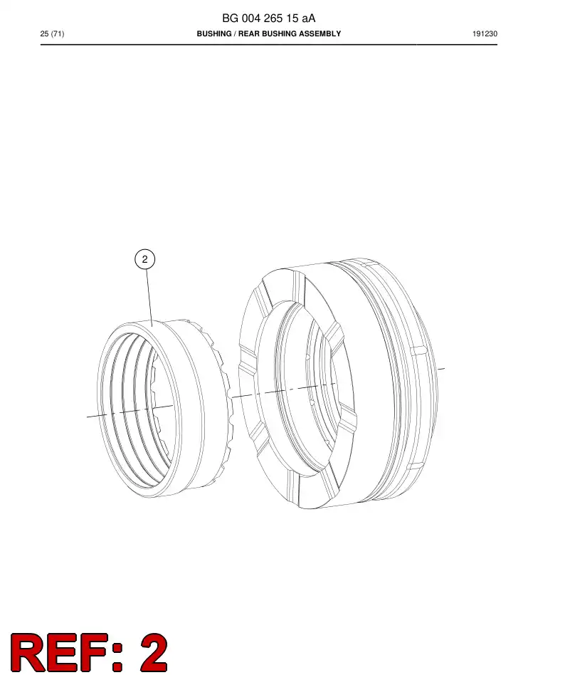 BG00416057c BG 004 160 57c Bushing, Bearing - Sandvik Technical Drawing