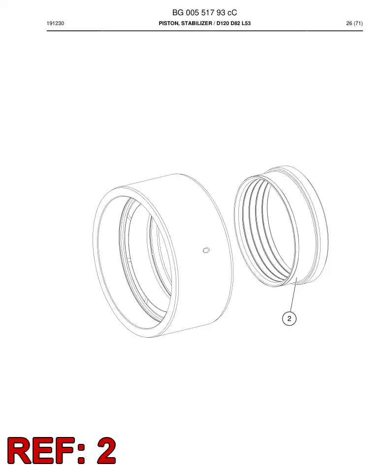 BG00416060b BG 004 160 60b Bushing, Bearing - Sandvik Technical Drawing