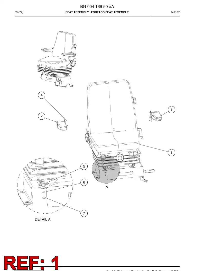 BG00416758a BG 004 167 58a Seat - Sandvik Technical Drawing