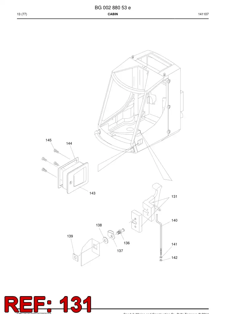 BG00416779a BG 004 167 79a Lock - Sandvik Technical Drawing