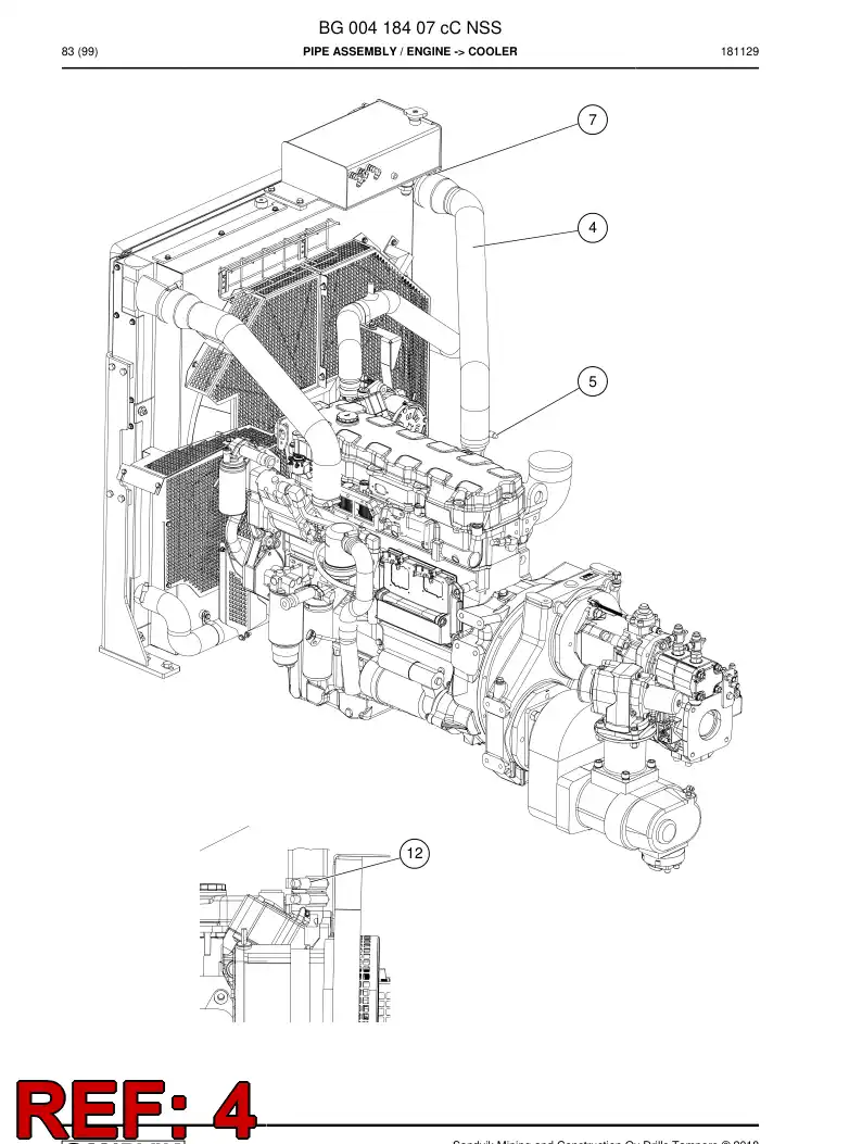 BG00416833a BG 004 168 33a Pipe, Pressure - Sandvik Technical Drawing