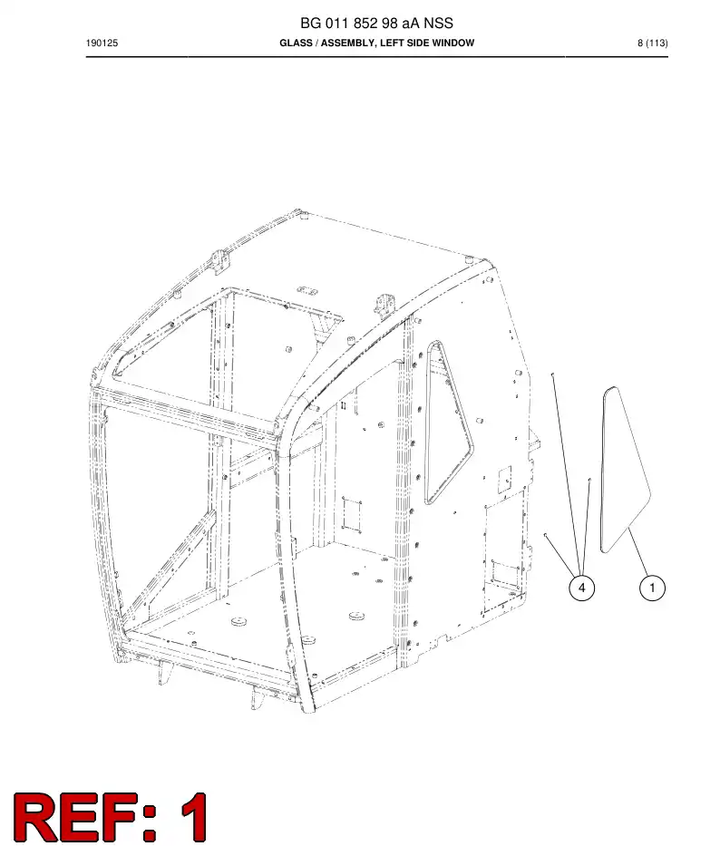 BG00417375b BG 004 173 75b Glass - Sandvik Technical Drawing