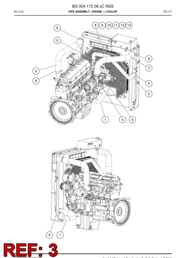 BG00418405b BG 004 184 05b Tube, Cooling - Sandvik Technical Drawing
