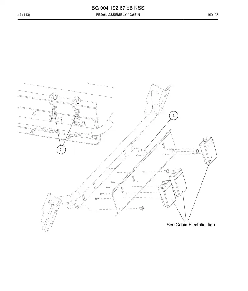 BG00419267b BG 004 192 67b Pedal Assembly - Sandvik Technical Drawing