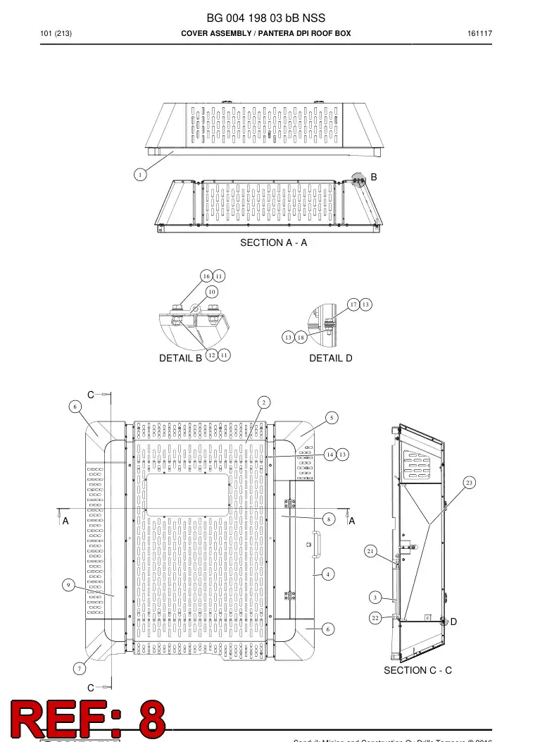 BG00419757a BG 004 197 57a Plate, Cover - Sandvik Technical Drawing