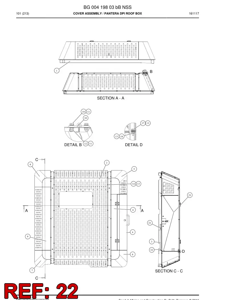 BG00419766a BG 004 197 66a Support - Sandvik Technical Drawing