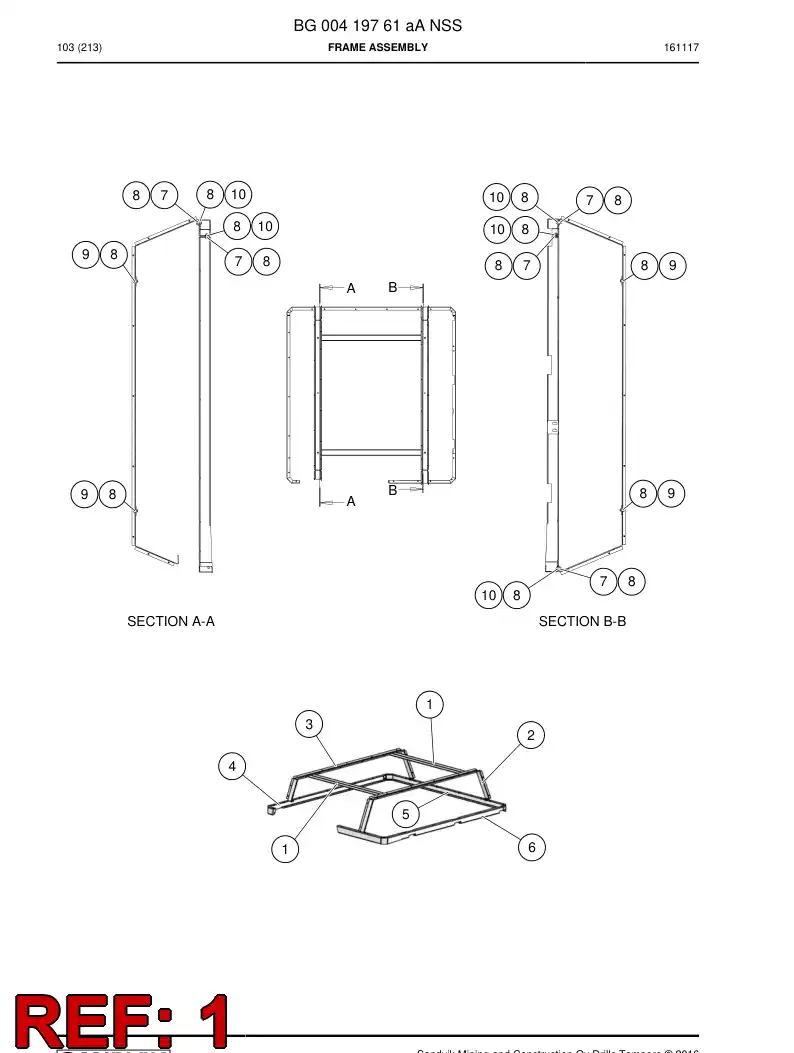 BG00419770a BG 004 197 70a Support, Welding - Sandvik Technical Drawing