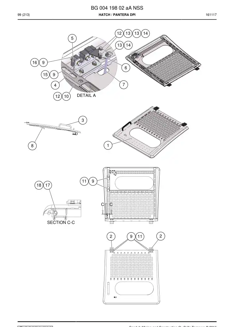 BG00419802c BG 004 198 02c Hatch - Sandvik Technical Drawing
