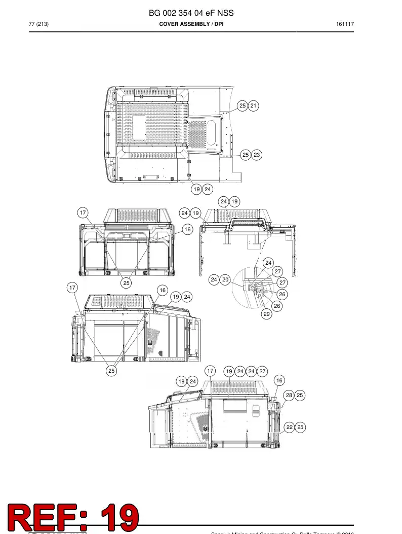 BG00419808a BG 004 198 08a Plate, Cover - Sandvik Technical Drawing
