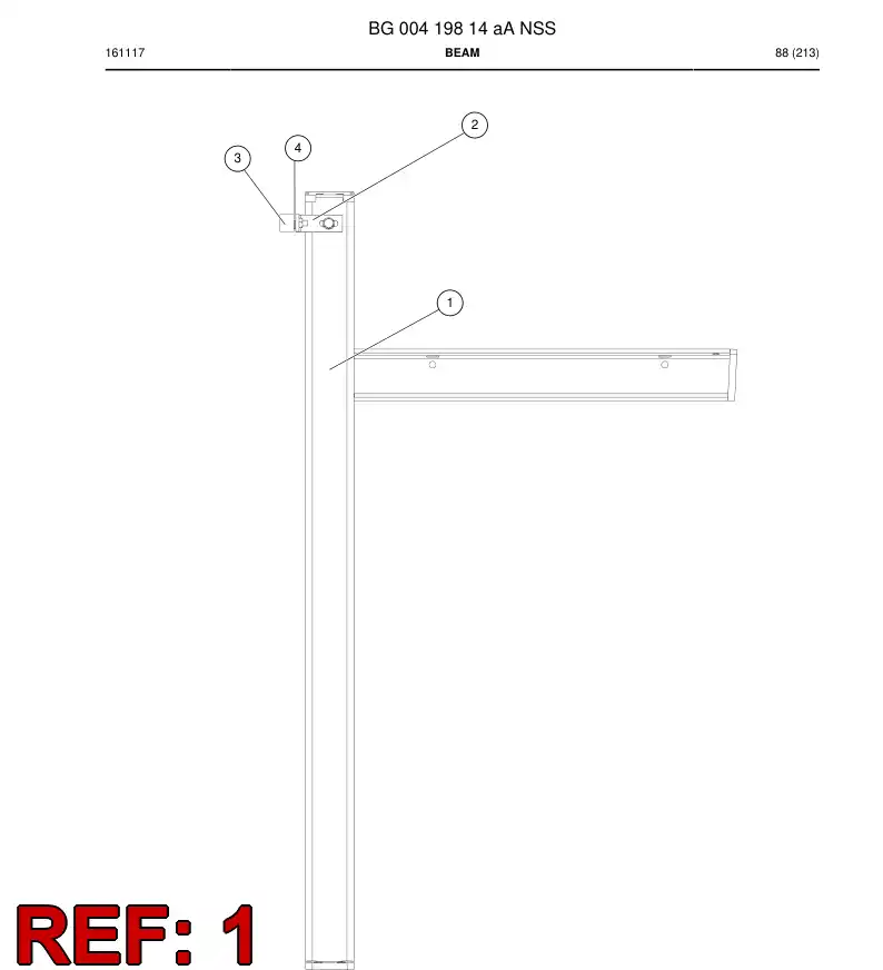 BG00419811a BG 004 198 11a Support - Sandvik Technical Drawing