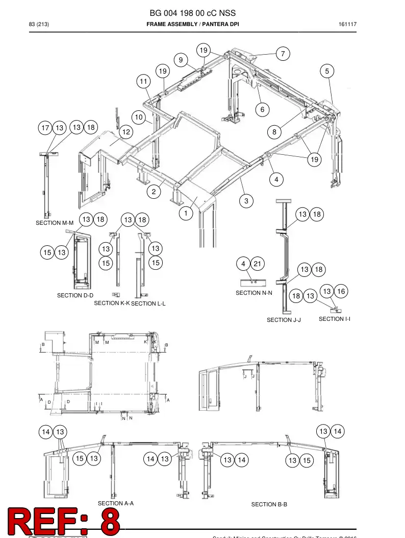 BG00419837a BG 004 198 37a Plate, Back - Sandvik Technical Drawing
