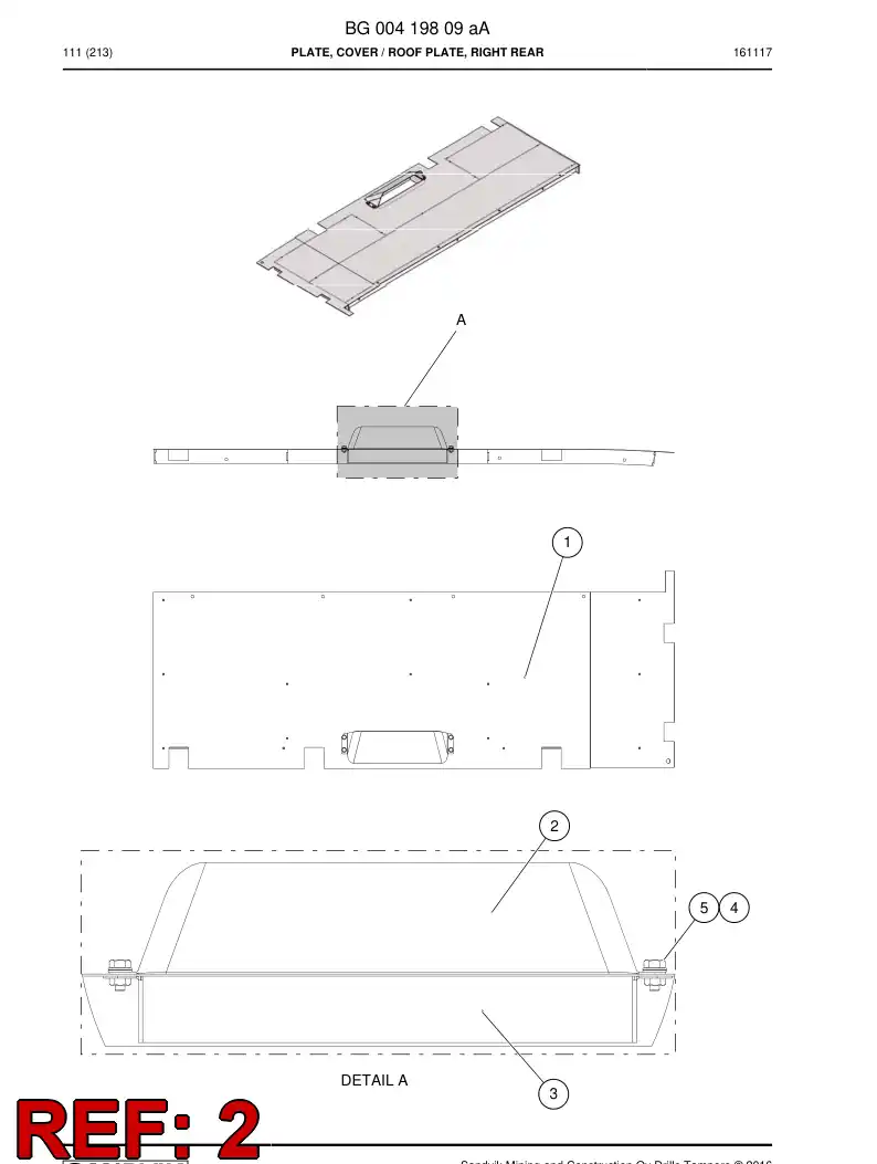 BG00419861a BG 004 198 61a Guard - Sandvik Technical Drawing